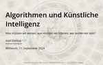 Keynote: Algorithmen und Künstliche Intelligenz